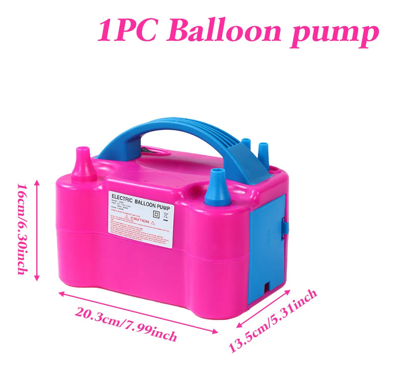 Bomba Eléctrica Inflable de Globos, Doble Boquilla de Alta Presión Portátil