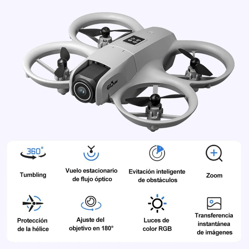 Mini Dron con Cámara 4K, Drone Portátil con 3 Baterías, Evitación Inteligente de Obstáculos
