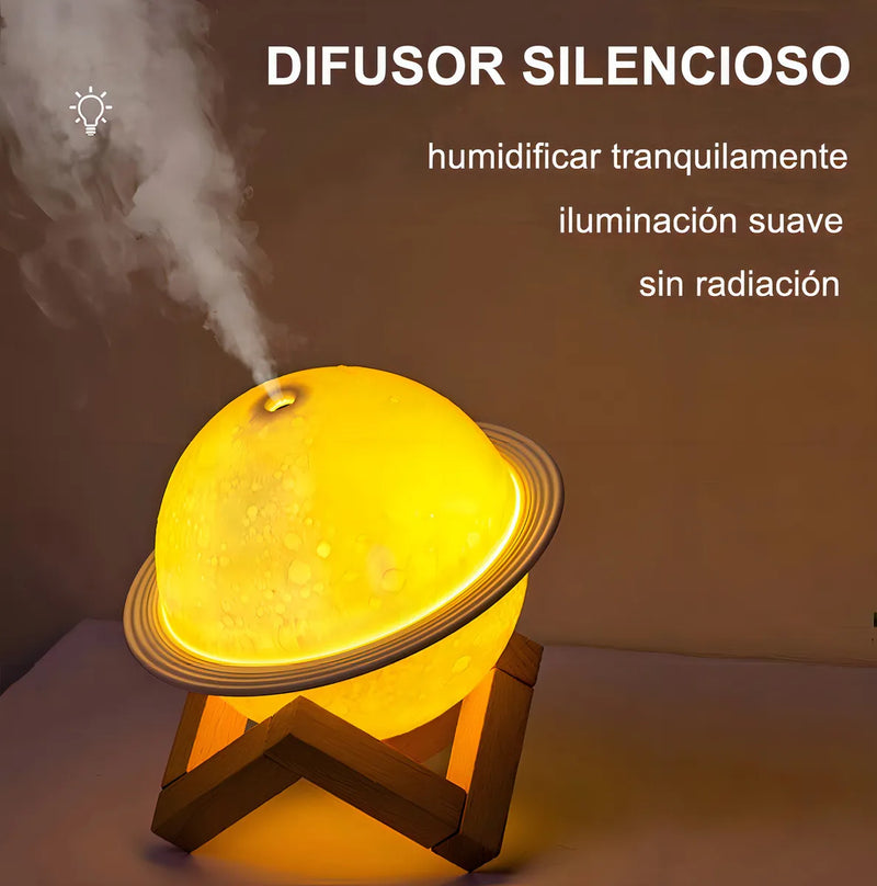 Ichido Humidificador Luna LED USB, Aromaterapia Silencioso con 3 Luces