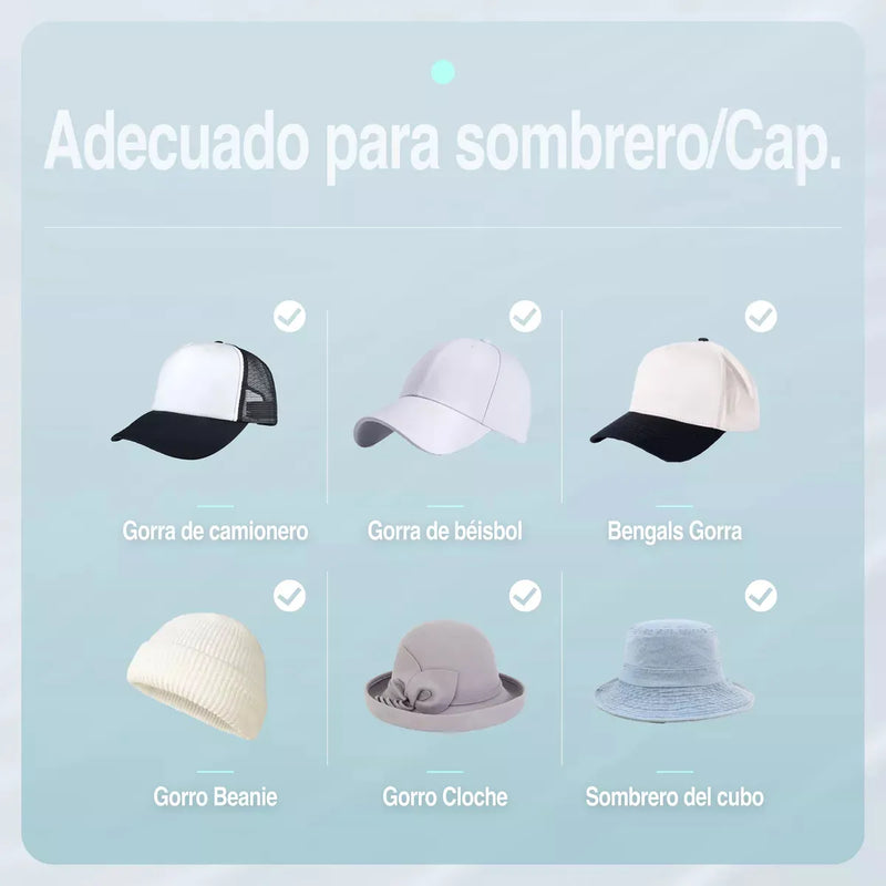 Máquina de Vapor para Gorras y Sombreros, Plancha y Seca Cachuchas