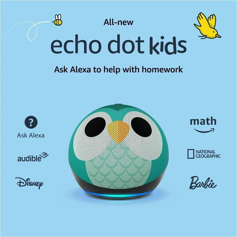 Echo Dot 5ª Generación Kids Edición Búho, Altavoz Inteligente con Alexa para Niños