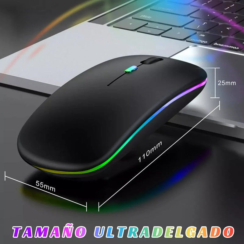 Ratón Inalámbrico Recargable MOYac 2 Piezas, Silencioso, 2.4G y Bluetooth