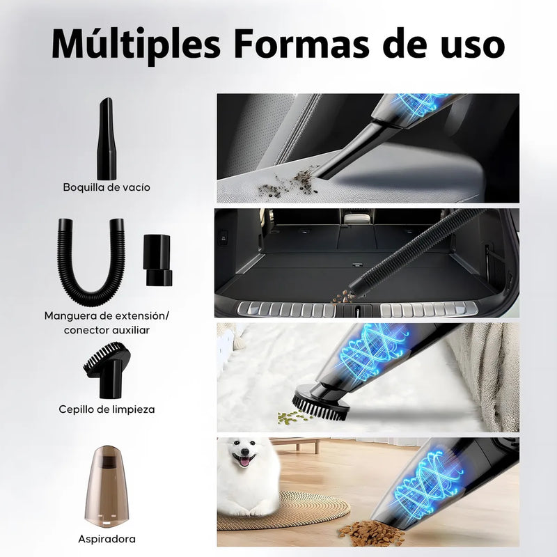 Aspiradora de Mano Portátil Inalámbrica, Para Auto y Hogar