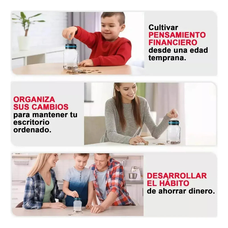 Alcancía Electrónica Digital LCD con Contador de Monedas Ahorradora Inteligente