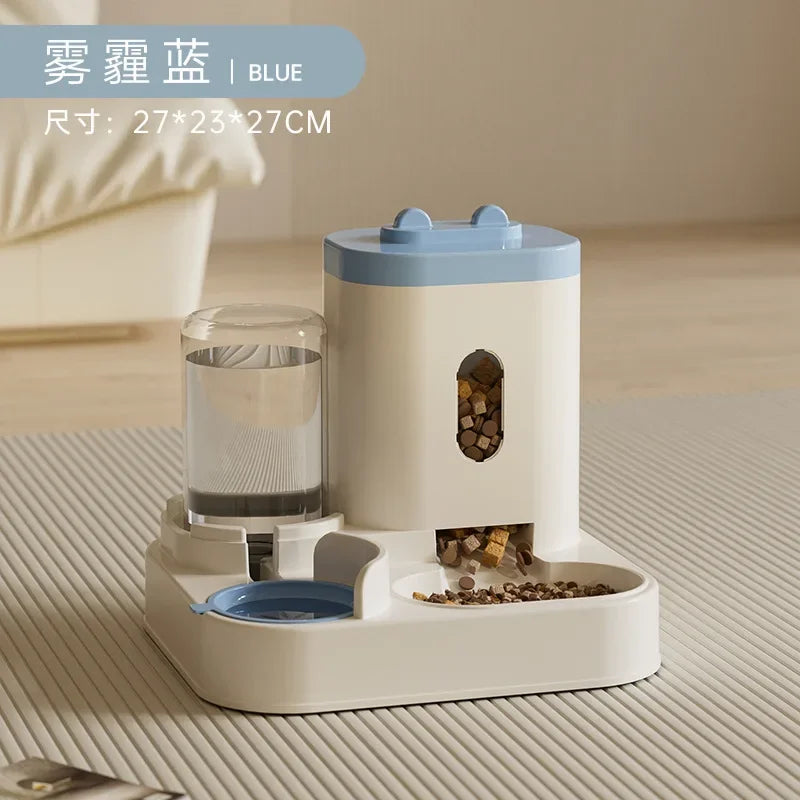Comedero Automático para Perros y Gatos, Cuenco con Fuente de Agua 2Lt