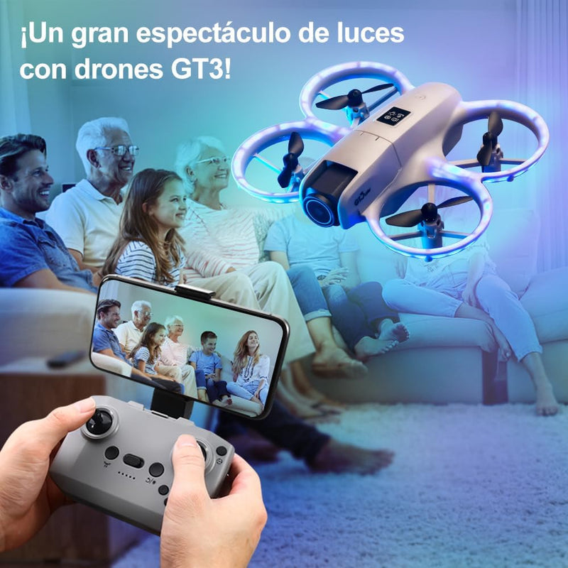 Mini Dron con Cámara 4K, Drone Portátil con 3 Baterías, Evitación Inteligente de Obstáculos
