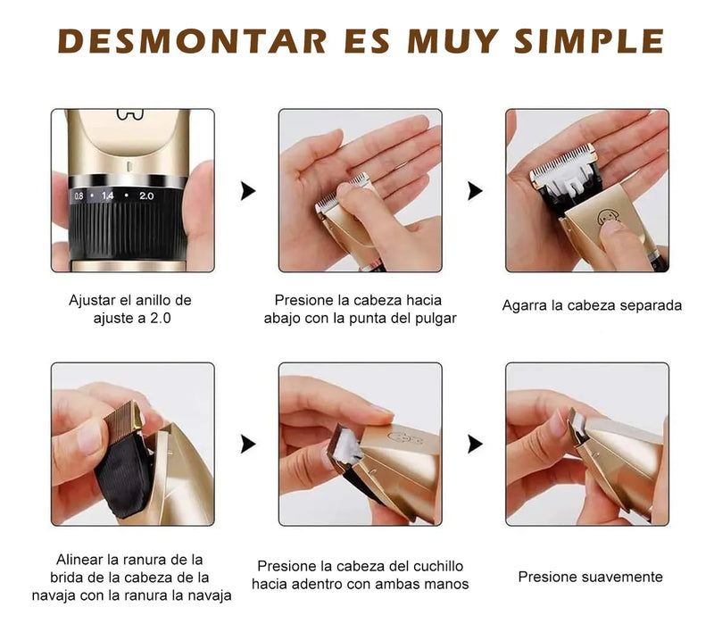 Kidomy Máquina para Cortar Pelo de Mascotas, Rasuradora Profesional para Perros y Gatos