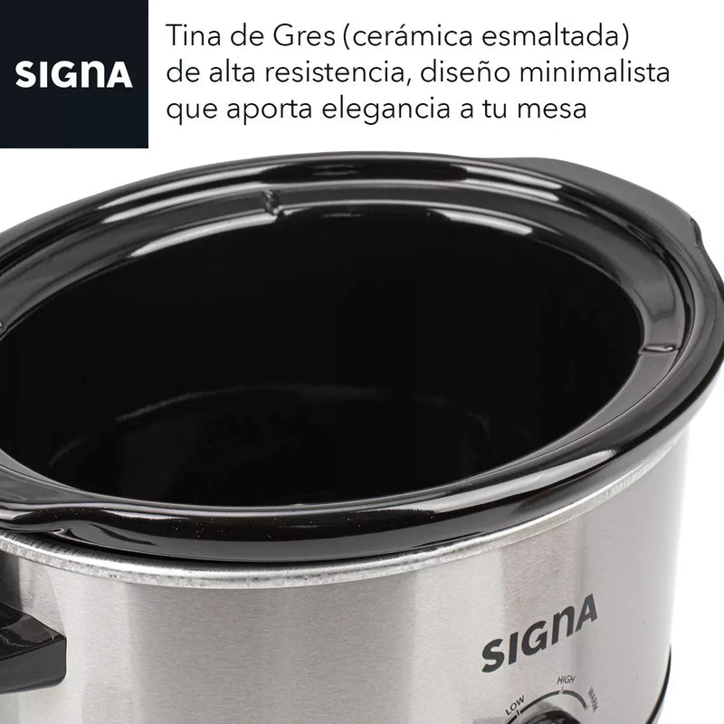 Olla Eléctrica Vapor y Cocción Lenta 3.5L Acero Inoxidable 120V