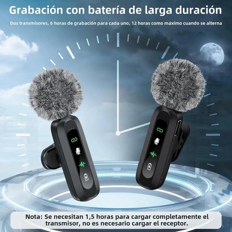 Micrófono Lavalier Inalámbrico Vidabee, Condensador Omnidireccional