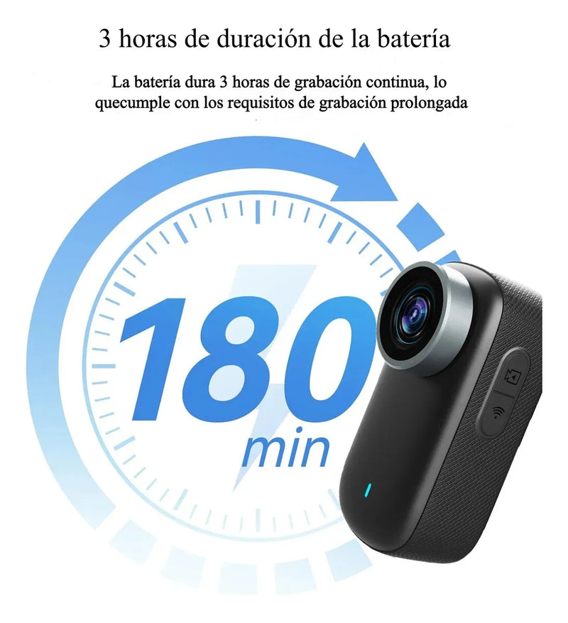 Mini Cámara Corporal 4K HD WiFi Impermeable IP67, Videocámara Portátil