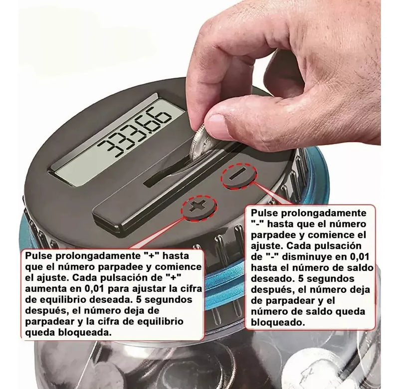 Alcancía Electrónica Digital LCD con Contador de Monedas Ahorradora Inteligente