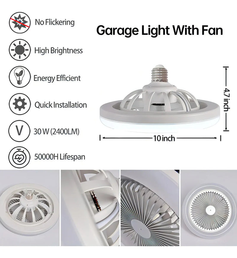 Ventilador de Techo Keluona Turbo con 3 Aspas de Plástico, 26 cm Color Blanco