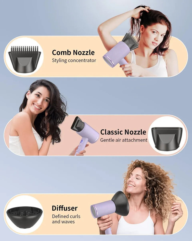 Secadora de Cabello Profesional 2000W Portátil con 3 Velocidades