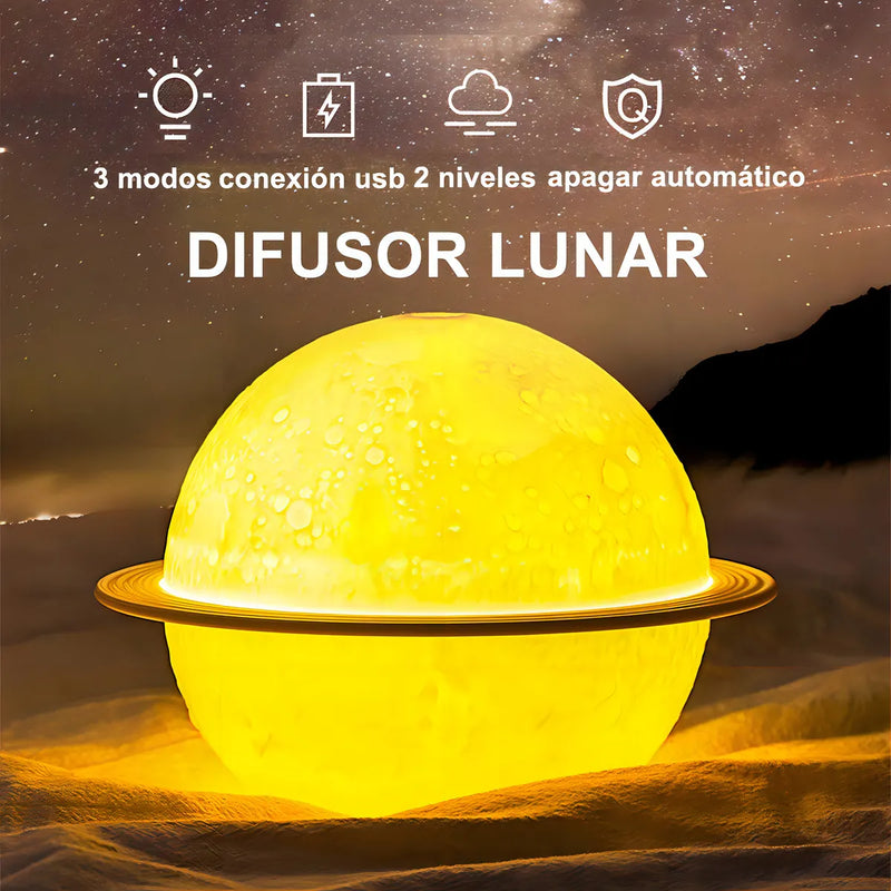 Ichido Humidificador Luna LED USB, Aromaterapia Silencioso con 3 Luces