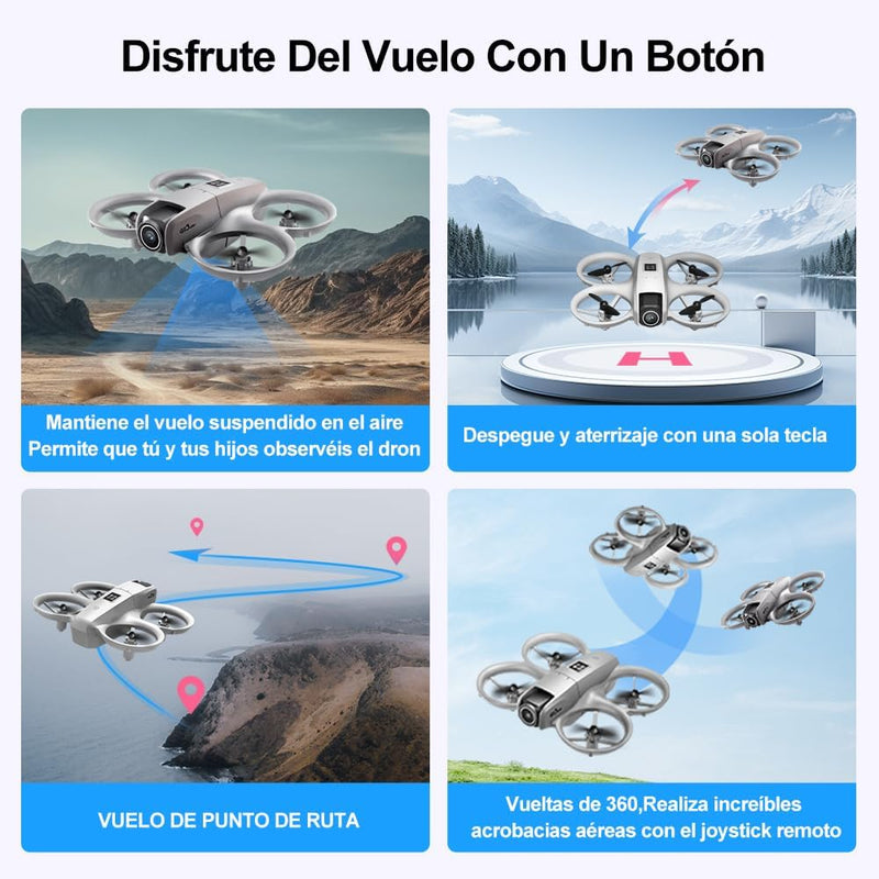 Mini Dron con Cámara 4K, Drone Portátil con 3 Baterías, Evitación Inteligente de Obstáculos