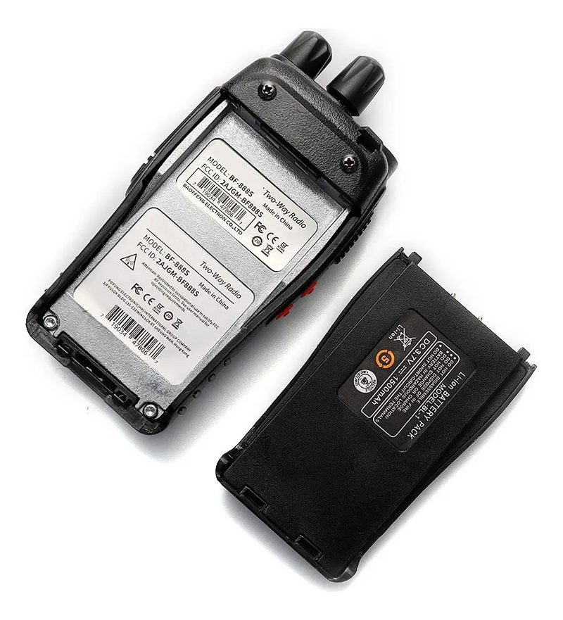 2 Radios Walkie Talkie BF-888S UHF Recargables con Linterna y Audífonos