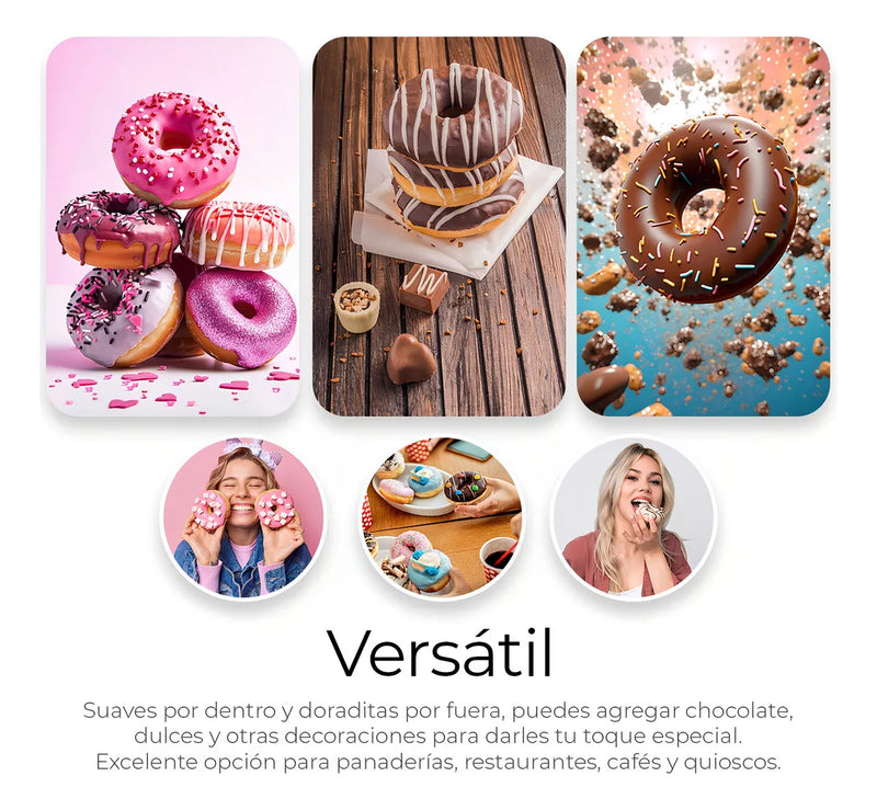 Mini Donera Eléctrica Antiadherente, Prepara Donas Fácil y Rápido