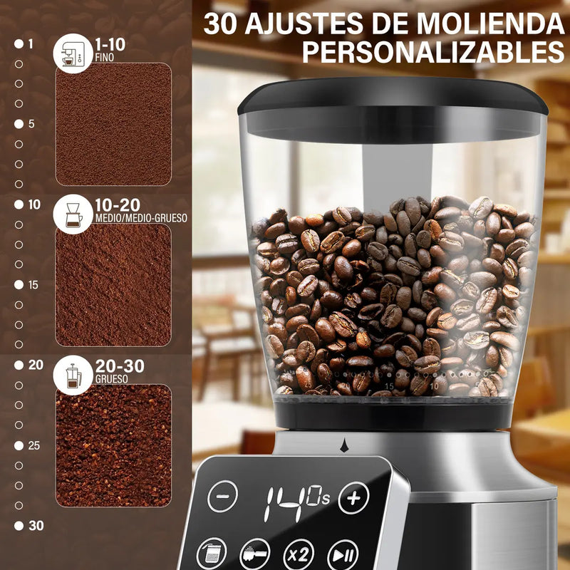 Molinillo de Café Eléctrico SANGKEE para Espresso y Granos de Café