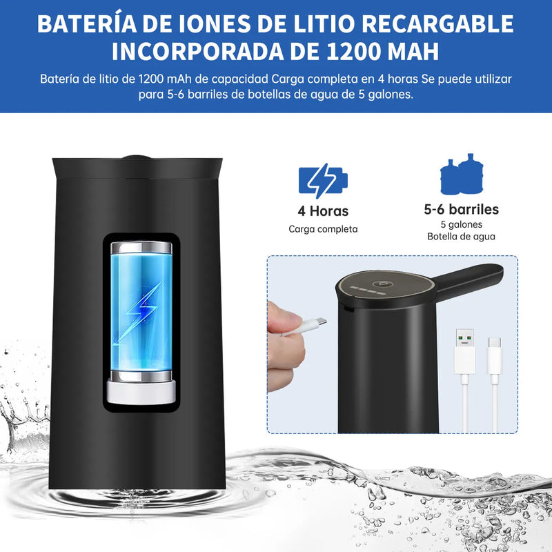 Dispensador Agua Eléctrico USB Lightdot ZD-16 Negro