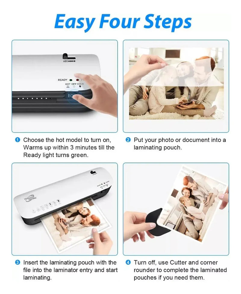 Laminadora Yuguo Home SL299 9”, Enmicadora Frío/Calor con 300 Micas y Cortador de Papel A4