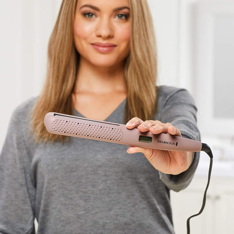 Plancha Alaciadora Remington Wet2Straight S27A, Seca y Alisa en un Solo Paso con Placas de Cerámica y Tecnología Antifrizz