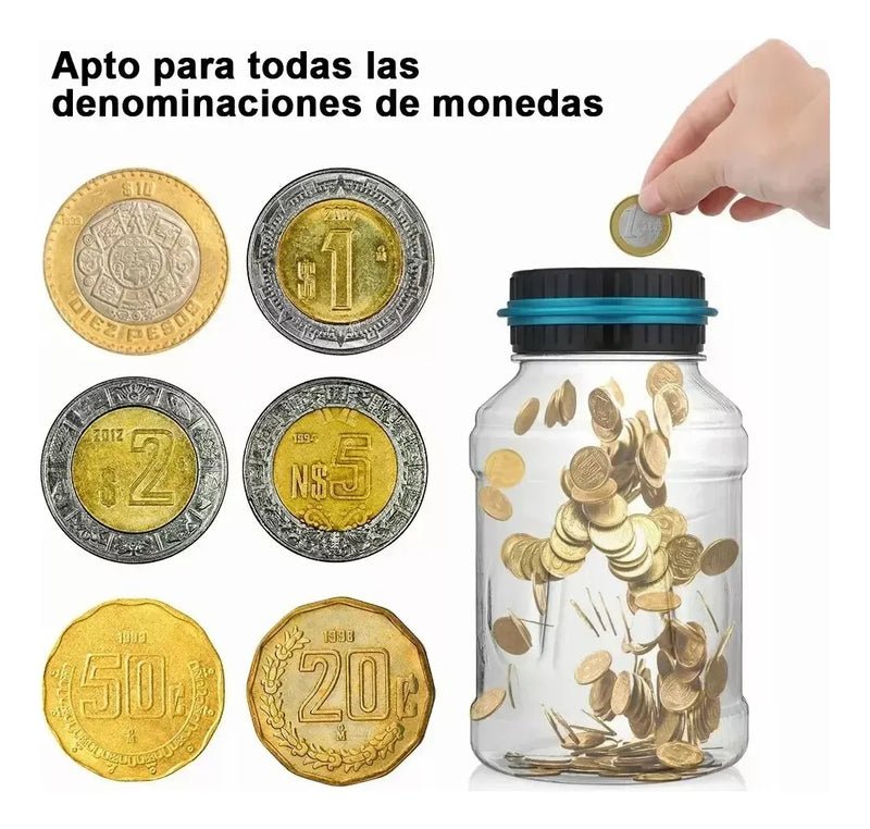 Alcancía Electrónica Digital LCD con Contador de Monedas Ahorradora Inteligente