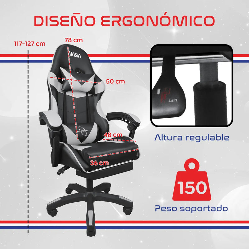Silla Gamer N.A.S.A Marte Ergonómica con Masajeador Lumbar USB