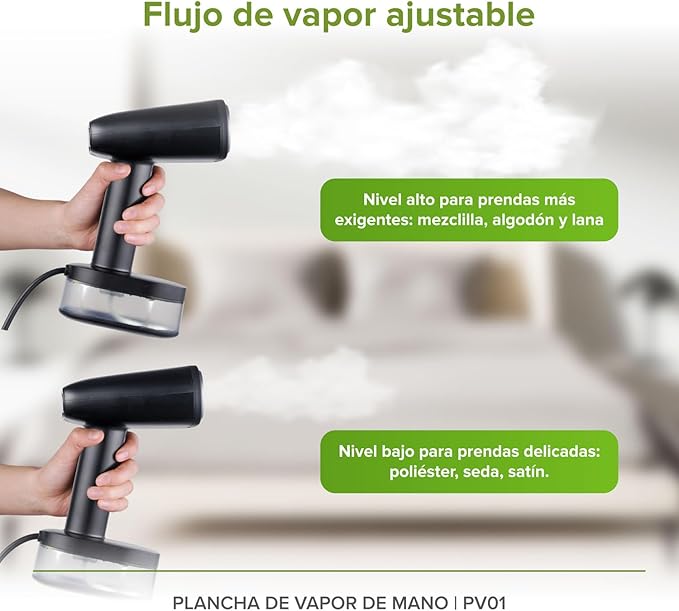 AVERA Plancha de Vapor de Mano PV01, Compacta, 1500W, Antigoteo