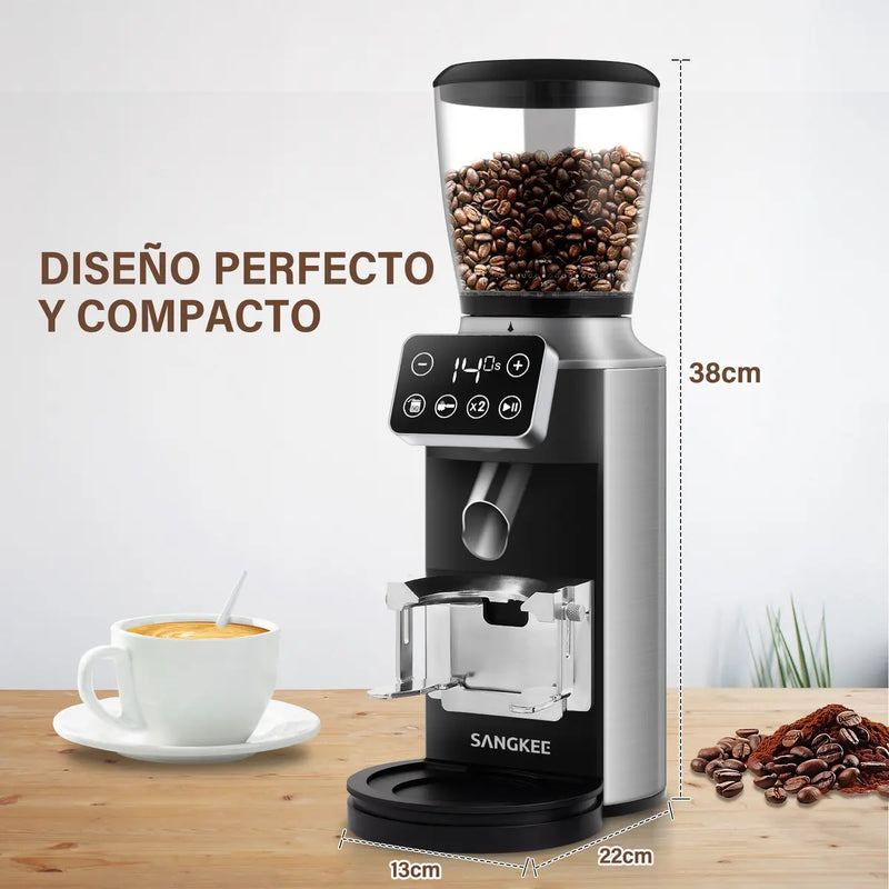 Molinillo de Café Eléctrico SANGKEE para Espresso y Granos de Café