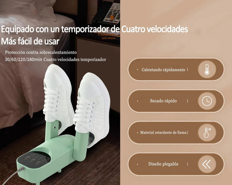 Secador Eléctrico de Zapatos con Ozono, Desodorización e Higienización Inteligente