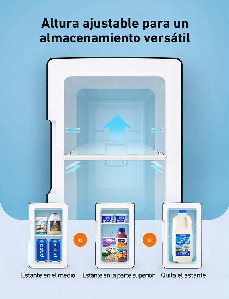 Mini Refrigerador 6L (8 Latas), Frigobar Portátil AC/DC para Habitación, Oficina, Auto y Viaje
