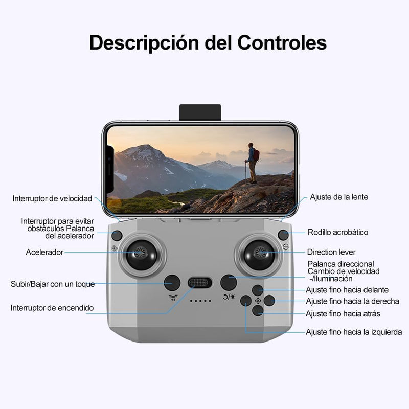 Mini Dron con Cámara 4K, Drone Portátil con 3 Baterías, Evitación Inteligente de Obstáculos