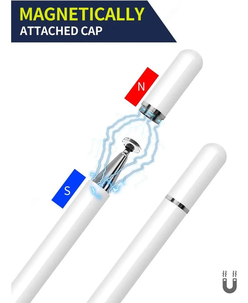 Lápiz Táctil Óptico Universal Blanco, Pluma de Aluminio Compatible con Celulares y Ordenadores