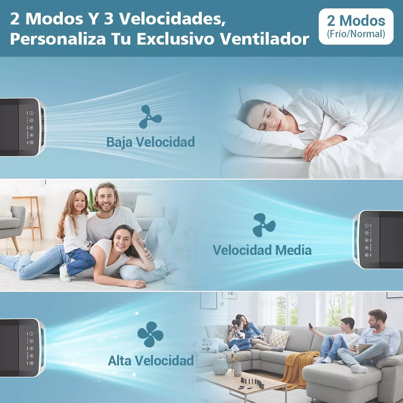 Enfriador De Aire Acondicionado Portátil Ventilador Frío 6L, 3 en 1
