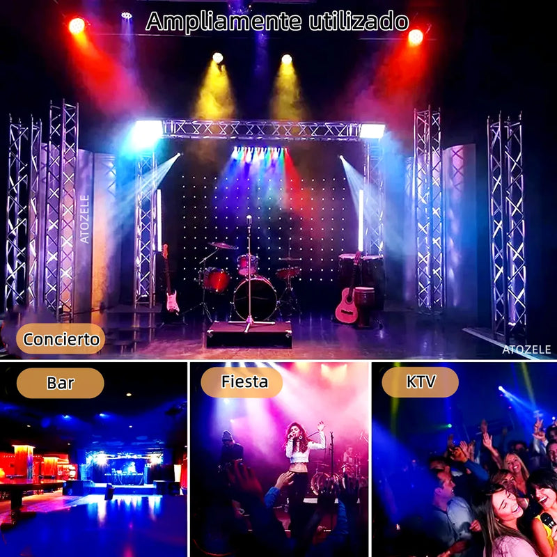 Luz LED de Escenario 36x1 RGB 36W con DMX, Control Remoto y Modo Rítmico