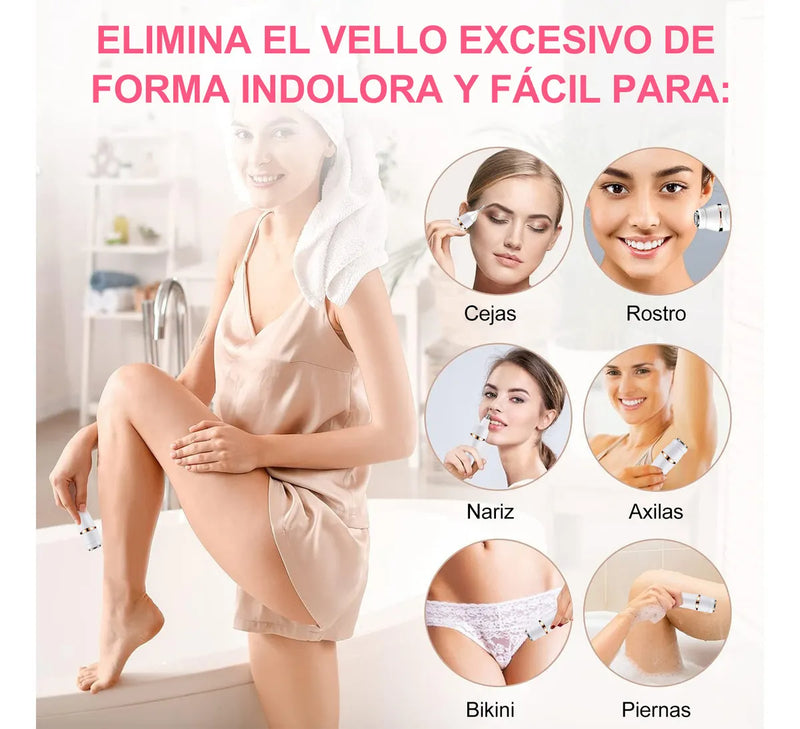Depiladora Eléctrica Multifuncional 7 en 1 para Mujer, Kit Completo