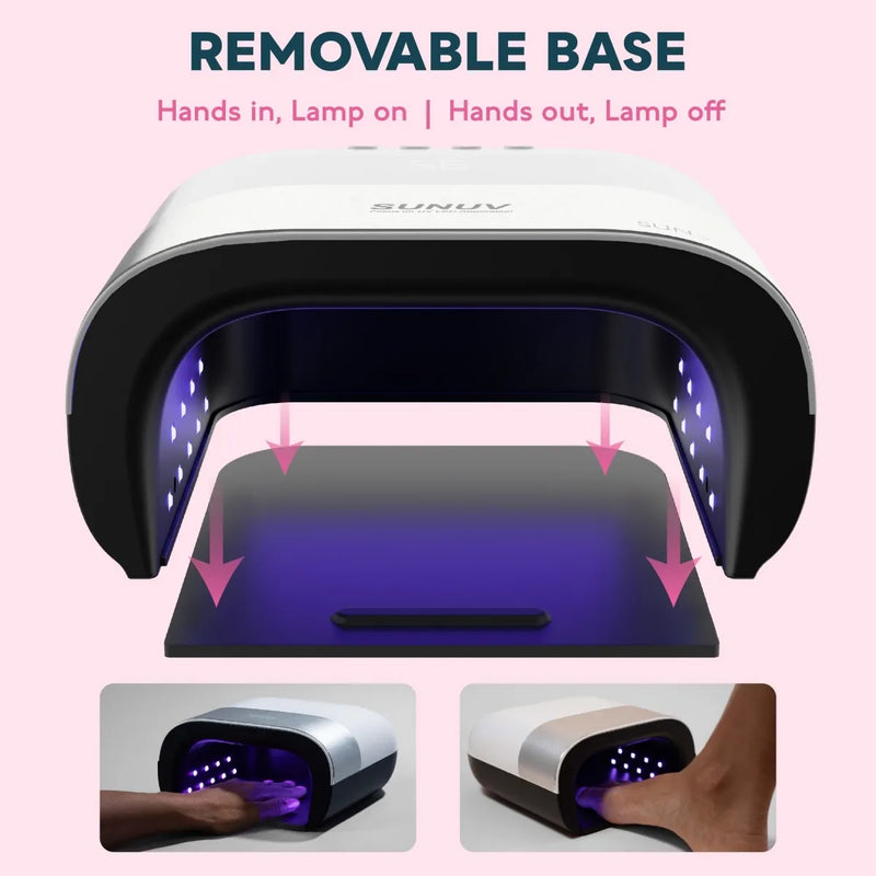 Lámpara de Uñas LED UV 48W Profesional Portátil para Gel y Acrílico