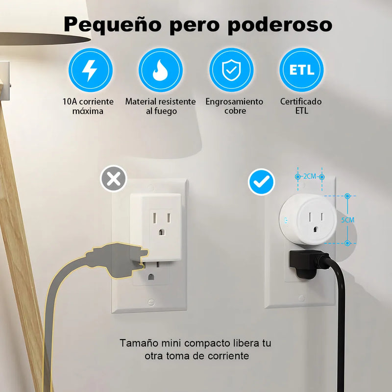 Enchufe Inteligente WiFi Vanance 2 Unidades, Compatible con Alexa y Google Home