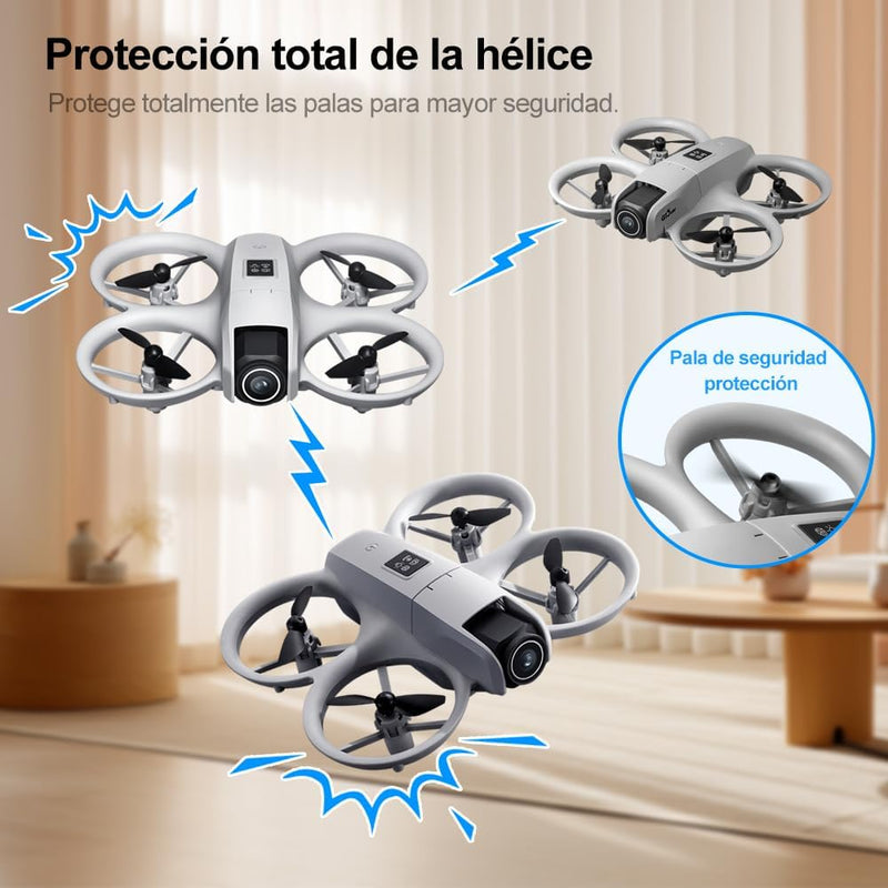 Mini Dron con Cámara 4K, Drone Portátil con 3 Baterías, Evitación Inteligente de Obstáculos