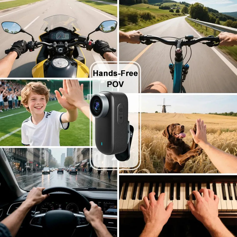 Mini Cámara Corporal 4K HD WiFi Impermeable IP67, Videocámara Portátil