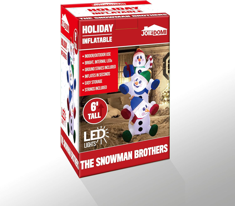 Muñeco de Nieve Inflable 1.8m con Luces LED Navidad Exterior e Interior