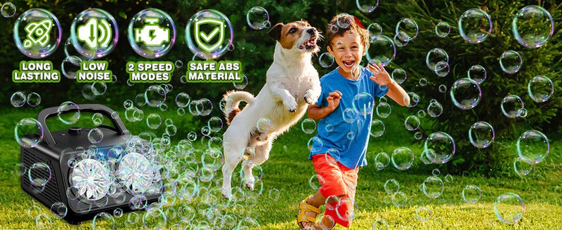Máquina de Burbujas Automática Portátil con Doble Alimentación