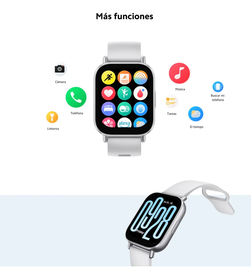 Reloj 5 Inteligente Pantalla 2.0” HD, Llamadas Nítidas, Batería 18 Días, Resistente al Impacto