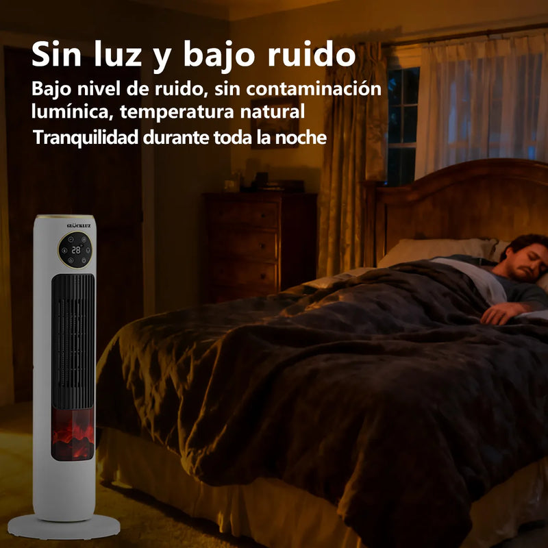Glückluz Calefactor Eléctrico 2000W con Llama 3D, Calentador Rápido para Hogar