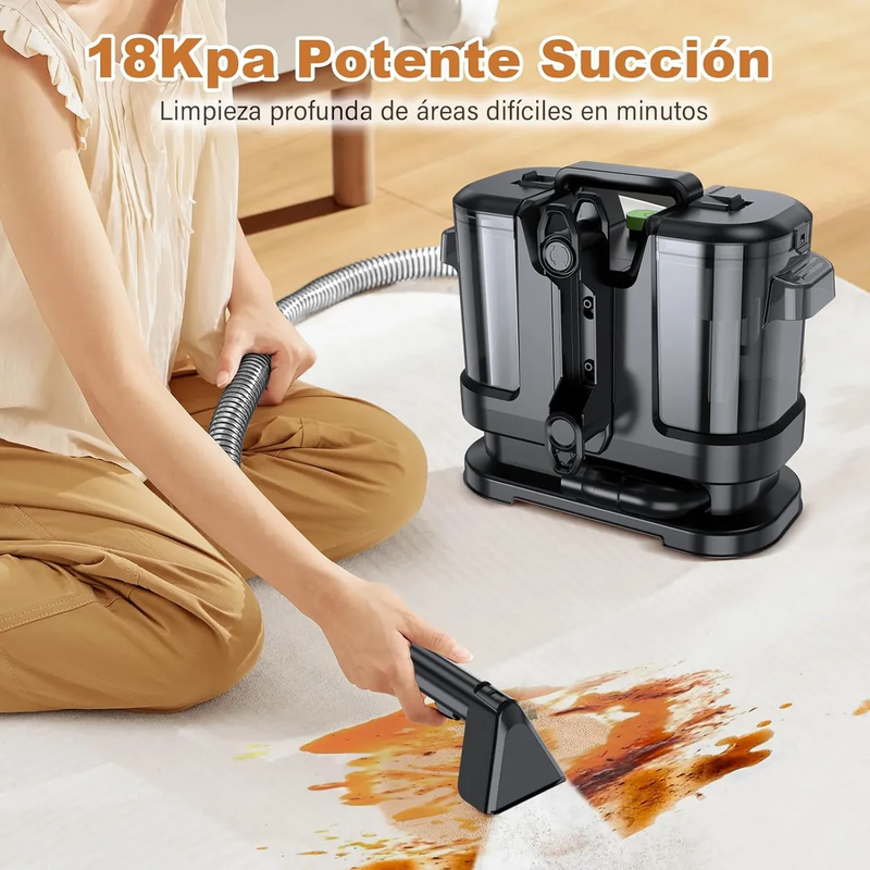 Aspiradora Extractora Profesional 16KPA para Alfombras y Tapicería, Tanques 1.8L + 1.3L