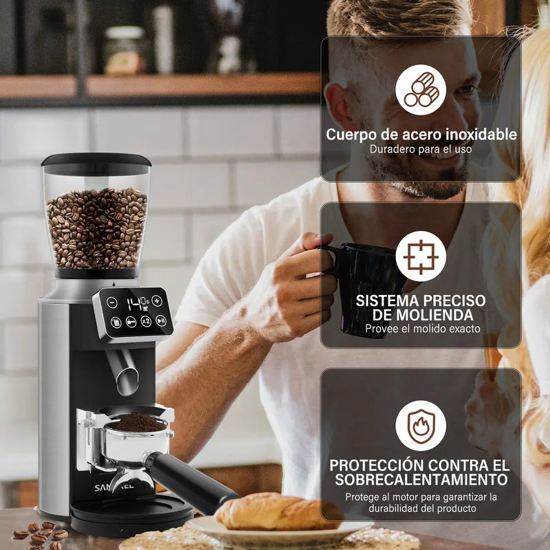 Molinillo de Café Eléctrico SANGKEE para Espresso y Granos de Café