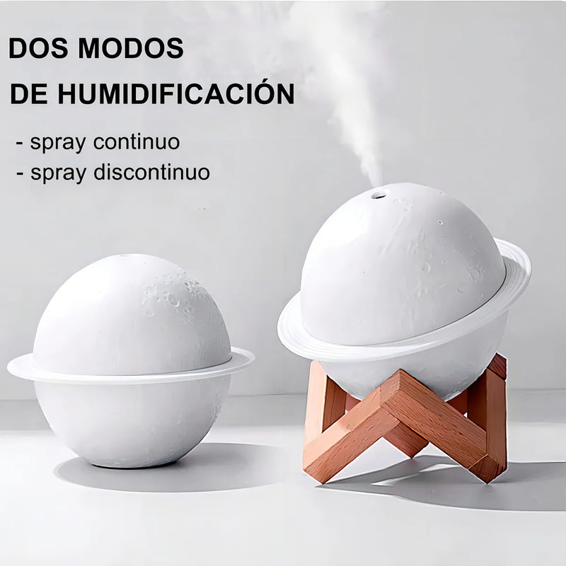 Ichido Humidificador Luna LED USB, Aromaterapia Silencioso con 3 Luces