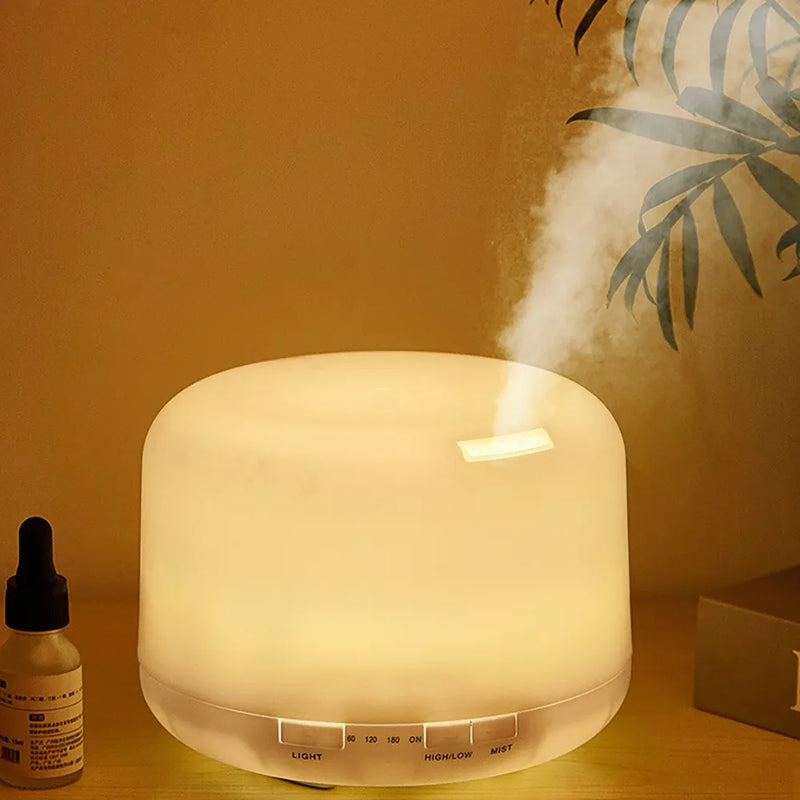 Difusor de Aroma Inteligente 500ml con Bluetooth, Humidificador Ultrasónico Blanco LED