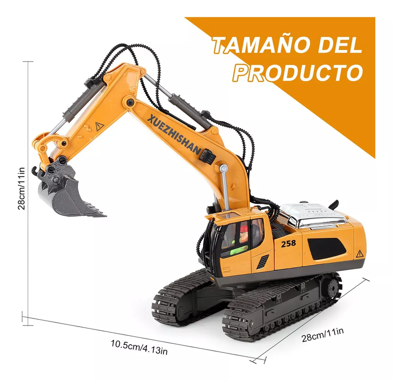 Excavadora a Control Remoto 2,4 GHz de 11 Canales