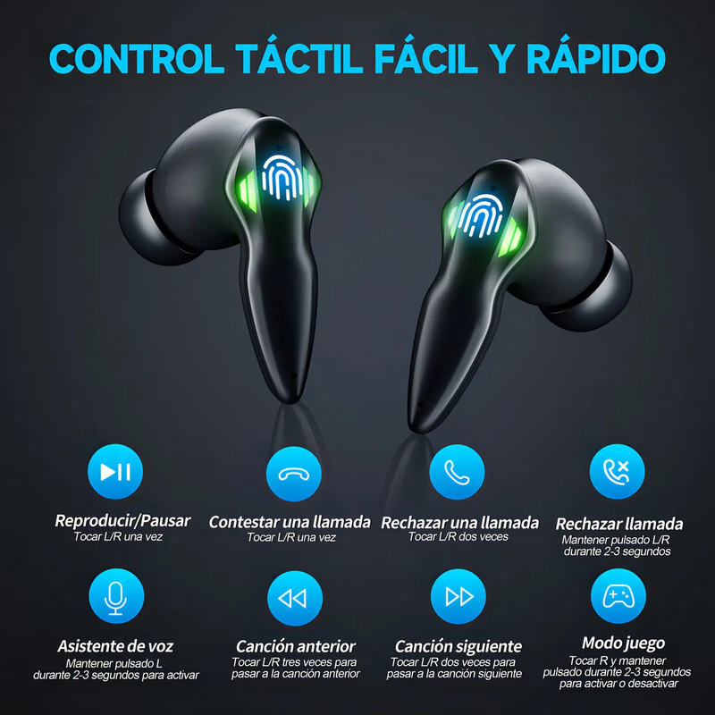 Audífonos Gamer Inalámbricos H03 Bluetooth 5.3 IPX5